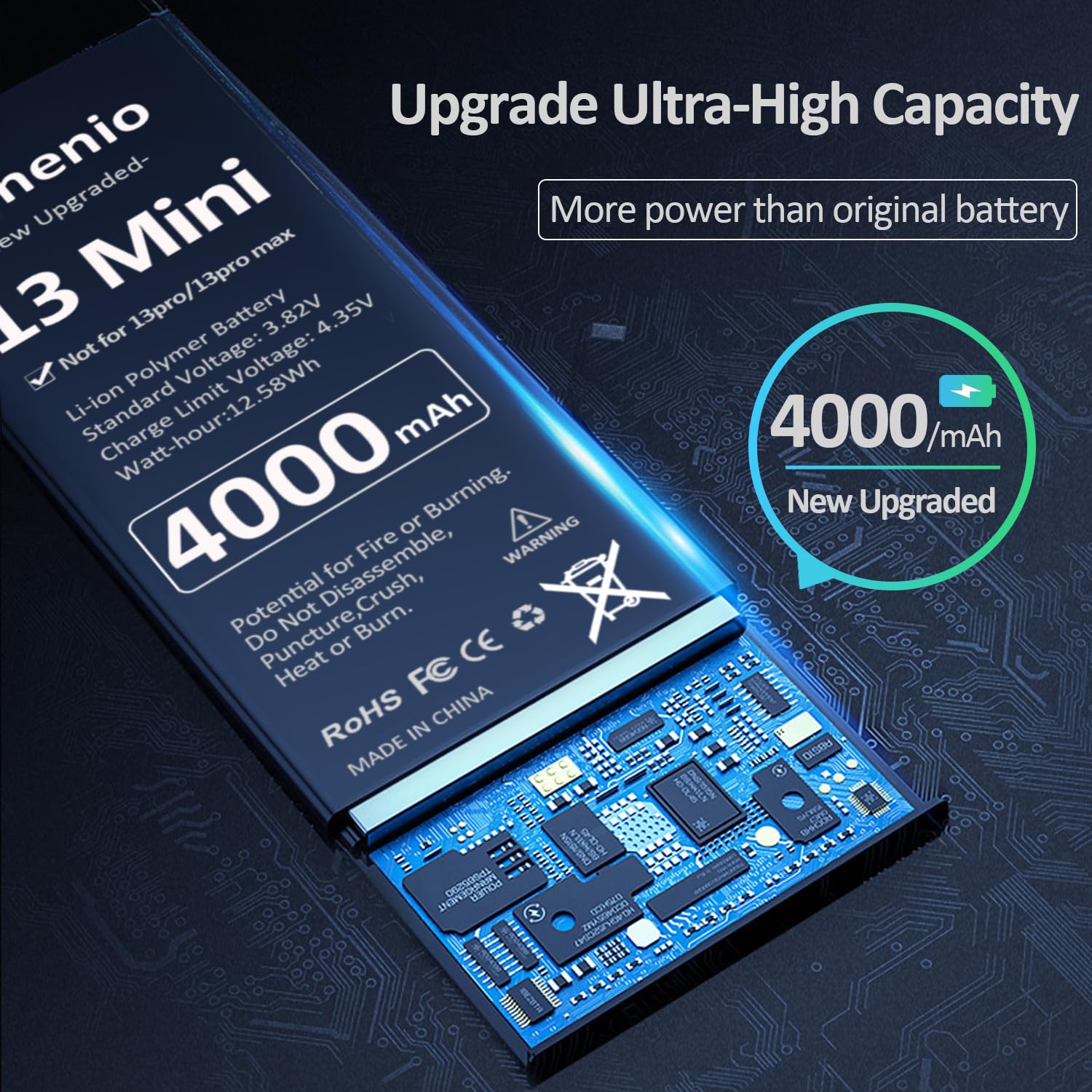 Amazon.com: Venenio Battery for iPhone 13 Mini 4000mAh, 2025 New